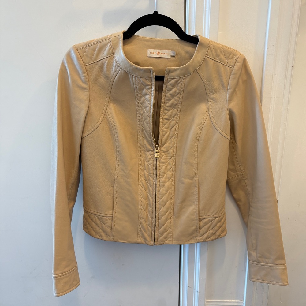 Tory Burch Beige Leather Jacket